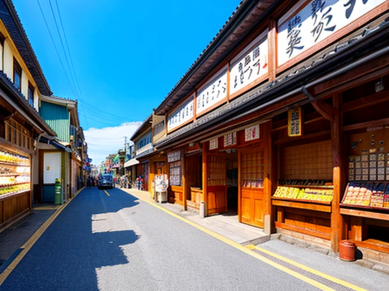 Kawagoe City、Suburban town、empty street、evening、Storehouse architecture、bridge、Old store、shrine、Temple、ragged、Circuit board、complicated、Izakaya、Mom-and-pop candy store、Japanese sweets shop、Super detailed、Realistic、tourist、bustling street、超Realistic、high quality、Highest、Super Detail、Crazy Detail 、Very detailed、Photorealistic、A magnificent composition、Highest品質、32k --v 6