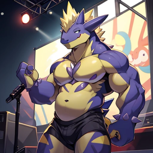 highest quality、 Lizardman in very revealing sexy white micro underwear、Pink eyes without highlights、Sweat、Embarrassing、Gay、Dance Club Background、A super close-up shot of the crotch、Large bulging crotch、cute、Belly button style hoodie、A super close-up shot of the crotch、Licking your lips