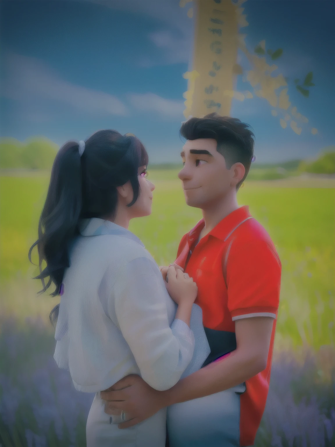 there is a man and woman standing together in a field, movie still 8 k, lovely couple, movie stills photography, candid photography, couple pose, shot on nikon z9, emotional picture, cinematic shoot, candid picture, photo taken with canon 5d, shot on sony a 7, photograpgy, shot on canon eos r5, shot on canon eos r 5