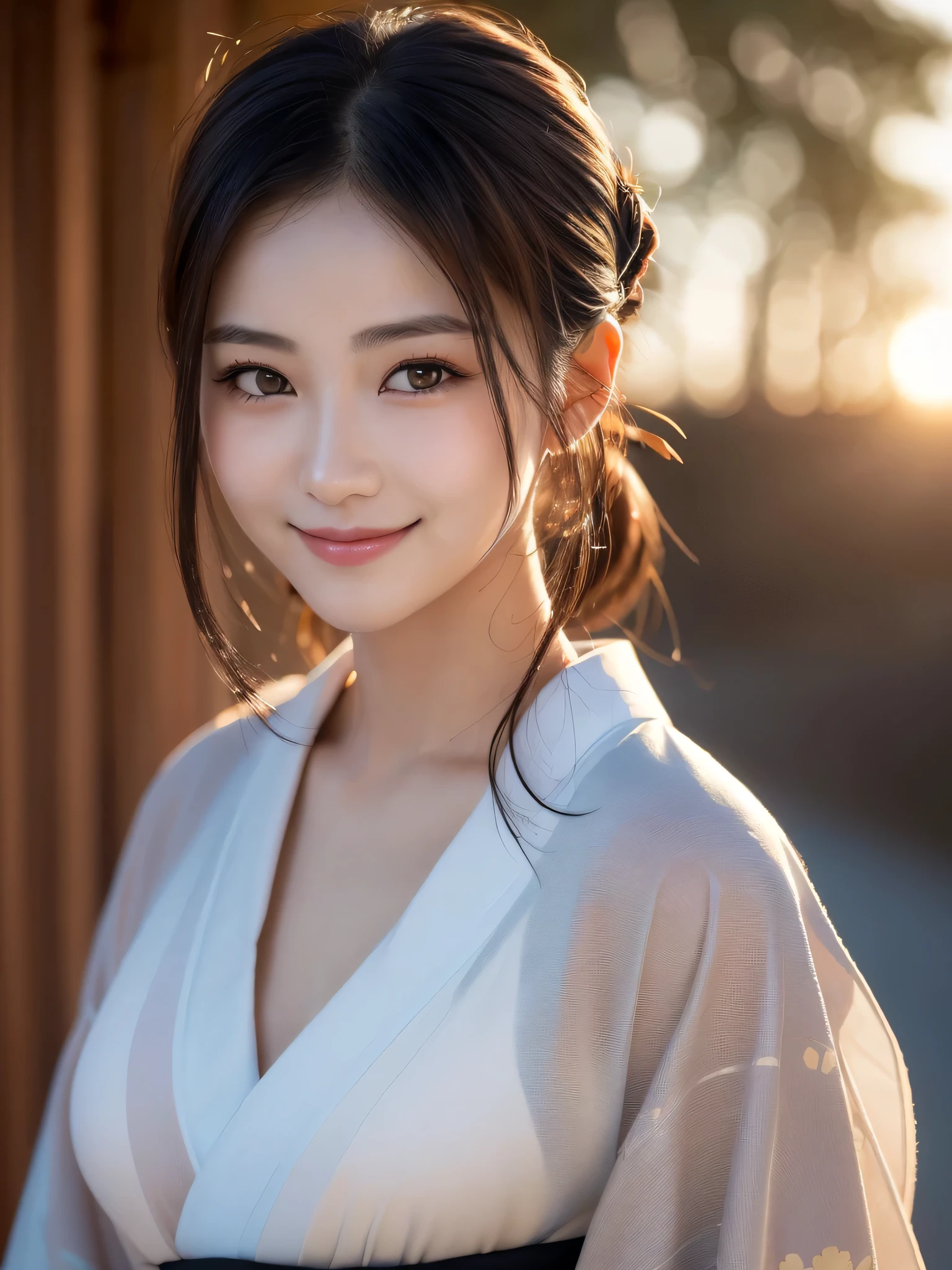(sfw:1.5)、(RAW shot: 1.5, Realistic: 1.5, 8k, highest quality, masterpiece, Ultra-high resolution), Japan, Mysterious light in the darkness: 1.3, Skin and face texture: 1.3, cute slim woman, Sexy beauty, Perfect Style, Beautiful Skin, Very beautiful face, (shy smile, Facial expressions when feeling happy), (wear Kimono: 1.1), (Close-up shot, Full Body Tattoo, night, Fascinating Light)、(Anatomically correct)、(Perfect body proportions)、(Natural Hands、Natural Fingers)、(Breast Goddess, ((Round face)), Realistic Eye Size, Droopy eyes, smile,I'm bathed in dazzling light、Big Eyes、Droopy eyes