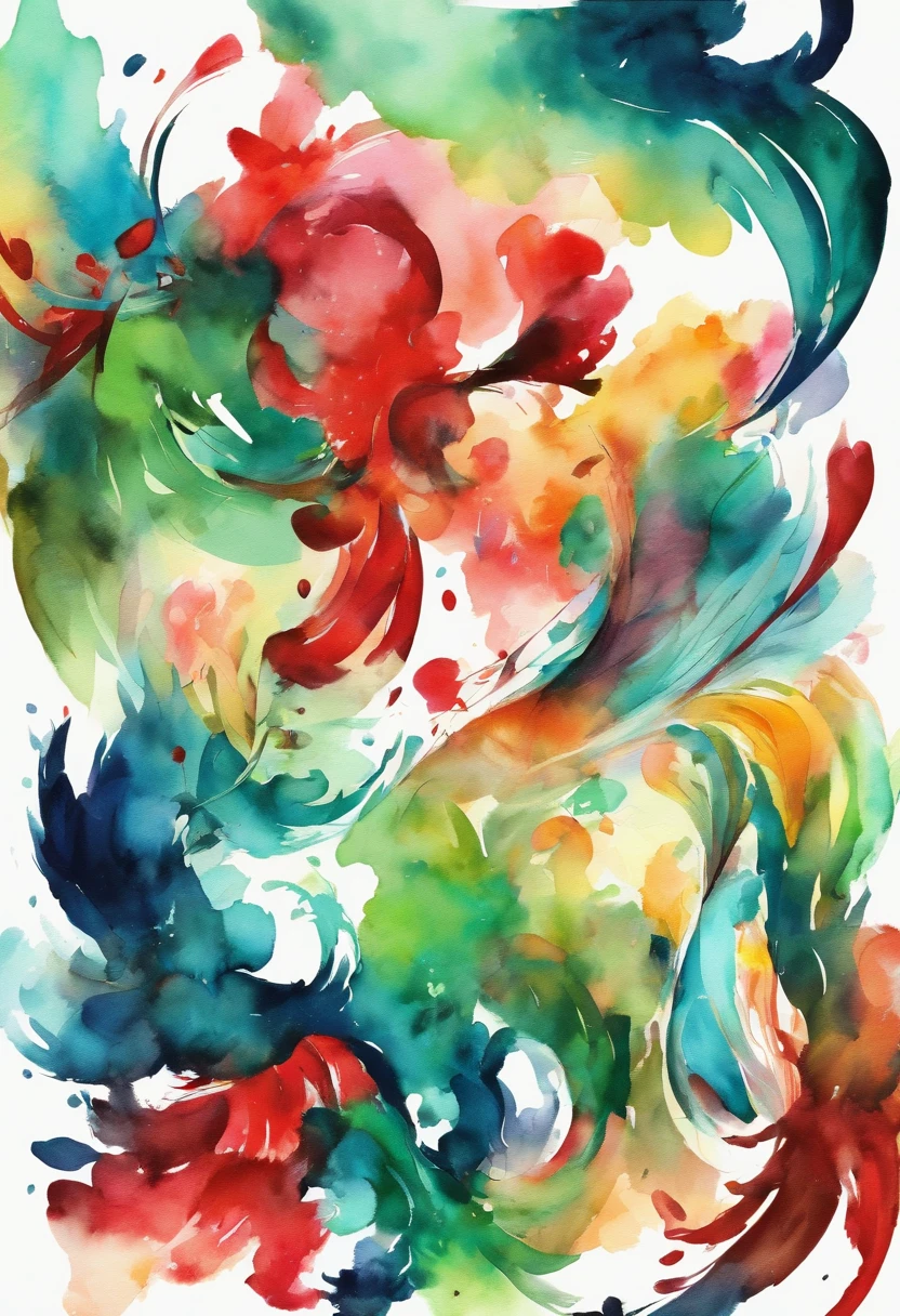 3d watercolor abstract,Dark background,high resolution,high quality,rich and colorful,green,Red,blue