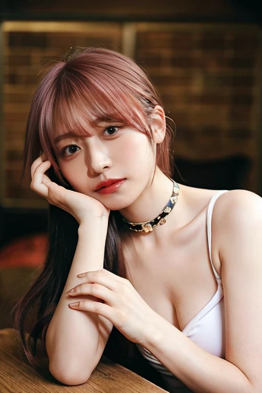 (highest quality, High resolution, Tabletop:1.2), Very detailed, Realistic:1.37, Pink Hair, Bob Hair, Sleepy eyes, Beautiful fine details, Beautiful lip detail, smile, choker, woman、She has very big and beautiful breasts.。Swimsuit made from seashells、Full Body Lesbian、Eyes slightly upwards、Eyes become whites of the eyes、Please open your mouth so wide it hurts、Spread your legs wide、Put your butt on the ground、Hold your feet with both hands、Point your knees outwards、Grab with your hands、