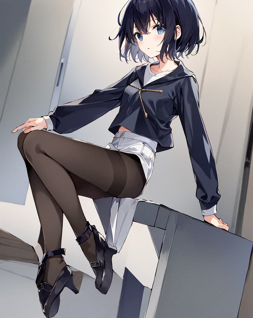 Highest quality，Second dimension girl，short hair，Tights