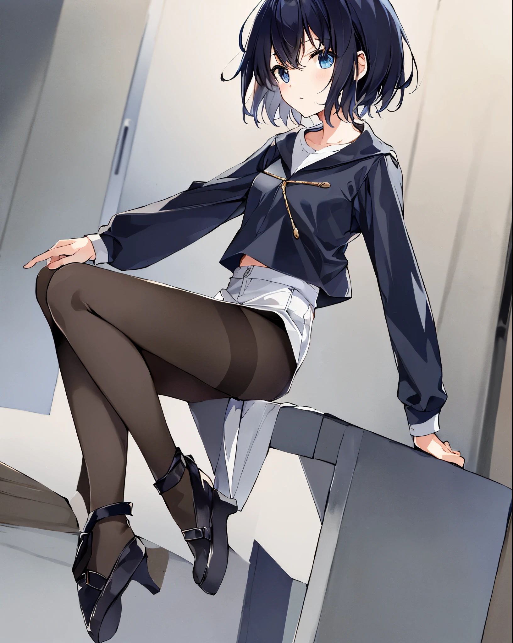 Highest quality,Second dimension girl,short hair,Tights