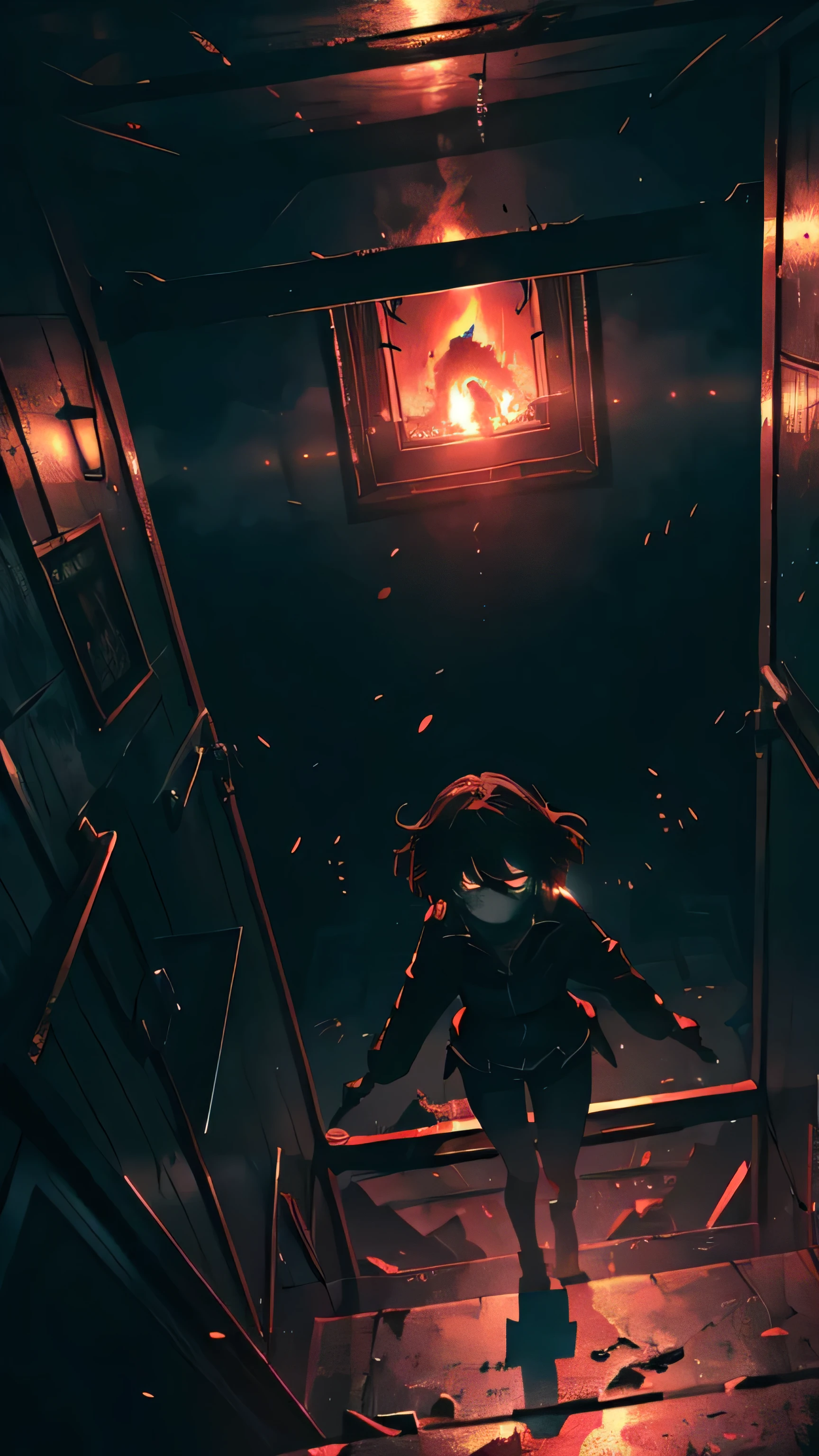 A person is riding an elevator descending to Hell. The person's facial expressions are intense and full of fear. The elevator is made of impenetrable glass, allowing a clear view of the terrifying surroundings. The walls of the elevator are adorned with intricate and ancient symbols, representing the journey to the underworld. The atmosphere is suffocating and filled with ominous red lights, symbolizing the impending doom. The person's clothing is tattered and windswept, giving a sense of desperation. The elevator is moving at an alarming speed, making the descent feel unstoppable. As the person descends further, the temperature rises dramatically, and the air becomes heavy with sulfur and darkness. The person's eyes are wide open with terror, and their hands grip the railing tightly, showing their struggle to maintain composure. The artwork should have the best quality, showcasing ultra-detailed and realistic visuals. The lighting is eerie, with dark shadows and flickering lights adding to the sense of impending doom. The color palette should consist of deep reds, fiery oranges, and smoky grays, creating a macabre and menacing atmosphere.