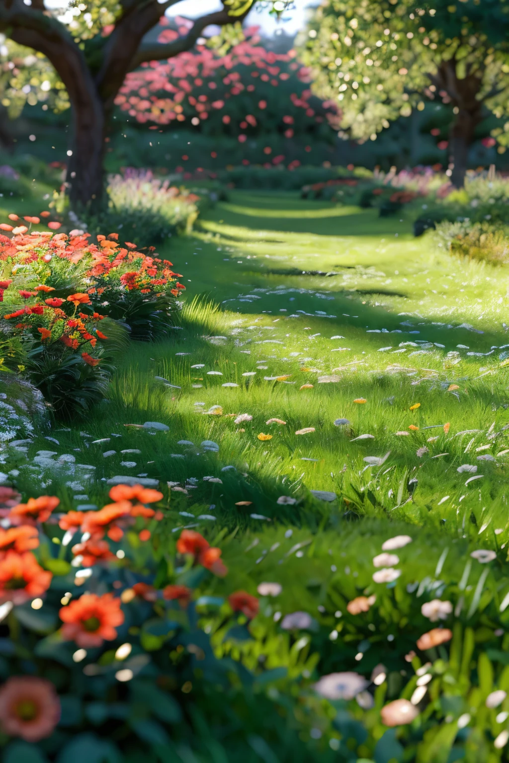 (masterpiece:1.2),best quality,highres,extremely detailed CG,perfect lighting,8k wallpaper,e-commerce photography,close-up,bokeh,in a meadow,blue_sky,white clouds,flowers,moss,beautiful view,dreamlike,bright color,caodi,scenery,