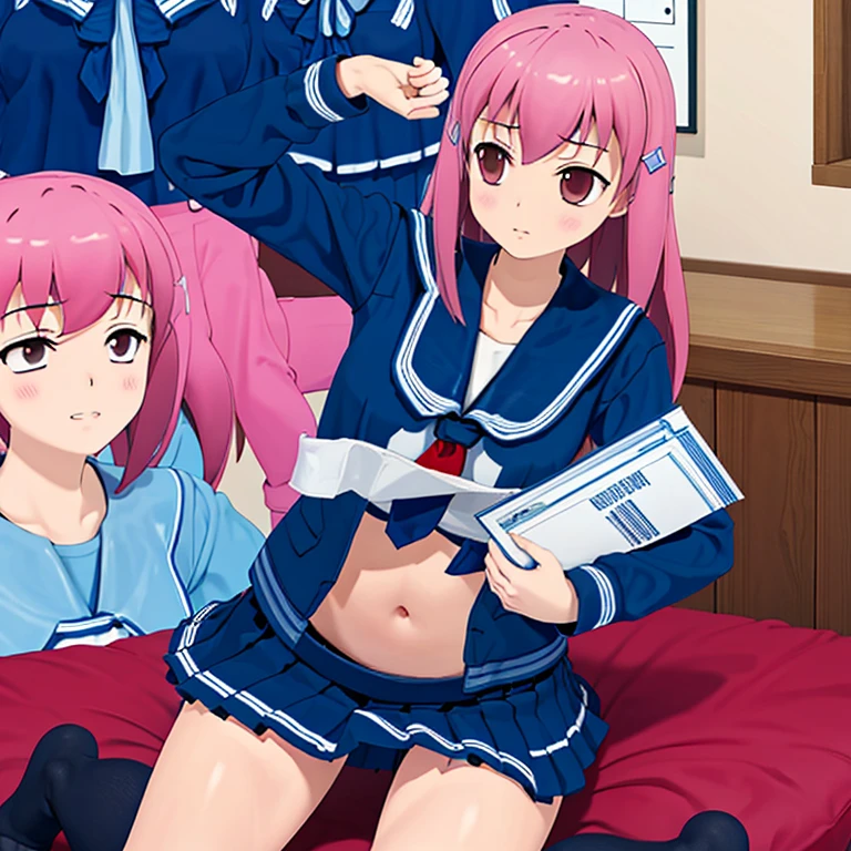 High school girl with stomach ache