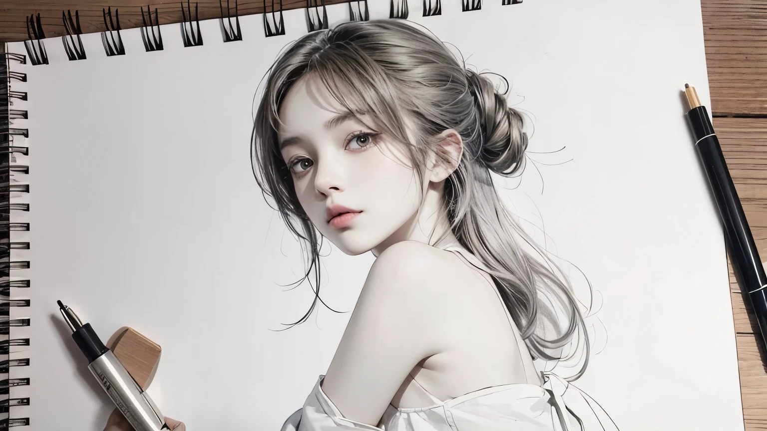 Line drawing sketch, No sleeve,