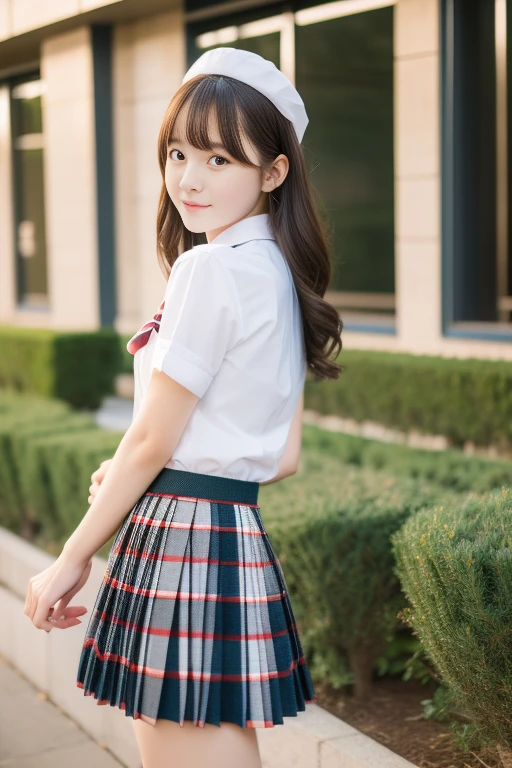 (Three Girls), Cute face, highest quality, Realistic, RAW Photos, Professional photography, (school uniform, Pleated mini skirt), We don&#39;t laugh because we&#39;re happy、I&#39;m happy because I laugh, Focus on the girl,