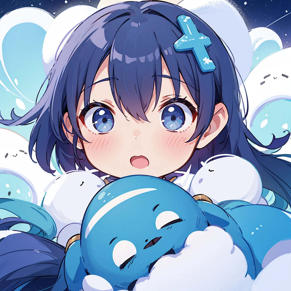 Snow on the right half、The left half is a girl from the eternal summer space、Surprised face