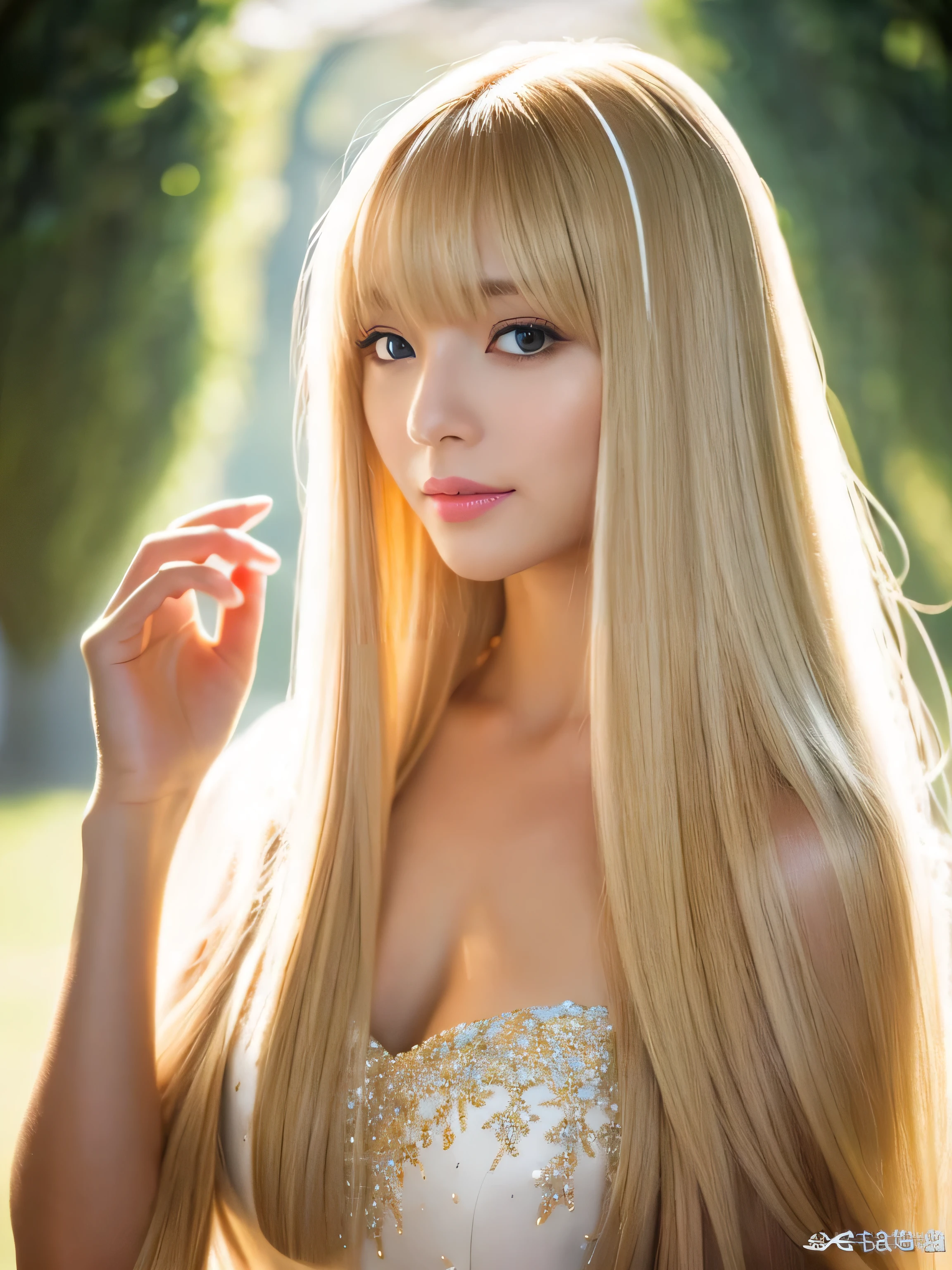 ((whole body)) (big 1.4) Beautiful Fantasy Girl ((highest quality)), ((masterpiece)), (Get used to it), Perfect Face (1 girl) (French) (she is 24 years old、The cutest in France.) ((highest quality)), ((masterpiece)), length blonde hair length, Shining golden hair,Golden Silky Hair, Straight blonde hair, length blonde straight hair, Perfect Silky Straight Hair, Straight blonde hair, length blonde hair, Her hair is long and straight., detailed length blonde hair ((big 1.4)) Super Long Hair down to the ankles ((Neat bangs The neatly trimmed bangs are princess cut and cover the entire forehead.......))... Bright crimson lips good, Anatomically correct hand Thin fingers Anatomically correct five fingers Sexy professional makeup Beautiful French girl face, French facial features, Long Hair shiny Long Hair, length, Shining golden hair, length, Straight Golden Hair, Her hair is long and straight., Super Long Hair girl, Silky Hair, length blonde hair, Silky Hair, length, Flat Hair, Silky texture, Long Hair, length, flowing blonde hair, thin and shiny hair Anatomically correct、White beautiful human skin and detail of hands and fingers Beautiful Eyes Mouth Details the corners of the mouth rise slightly Cool look (The eyebrow color is dark brown.) (Yellow dress posing for a picture, Disney Portraits, tumbler, shin hanga, wearing organza gown, dressed beautiful gown, lady using Yellow dress, color: Yellow, A woman wearing a sparkly floral dress, elegant Yellow skin, gown, Fantasy Dress, Formal Wear, light Yellow beautiful gown, Yellow theme ) (A church with high quality stained glass..) (she'Random Pause) (Random model standing pose)