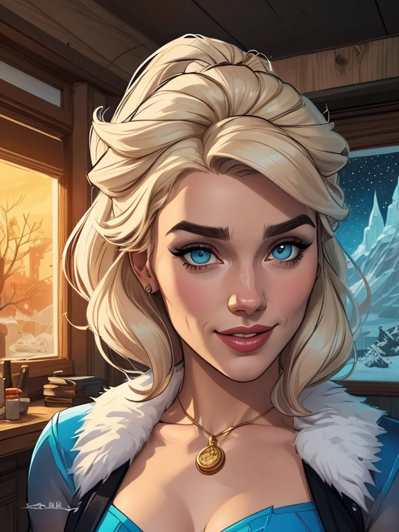 Personagem mulher estilo atompunk Fiona rainha Anna de Arendelle com marcas de guerras Imagem de desenho animado de uma mulher .Ilustra??o estilo desenho animado, estilo de arte dos desenhos animados, estilo de arte dos desenhos animados, digital illustration style, estilo atompunk design de personagens altamente detalhado, arte digital detalhada coragem, Forest fan art, Design de personagens de retrato, beautiful digital illustration, retrato de alta qualidade, Arte em quadrinhos, mulher jovem cabelo com transas lindas . Queen Anna of ArendelleBeautiful lined eyes Medium large bust and wonderful sexy clothes. image expression of sexual desire from waist to head illustration Queen Anne of Arendelle atompunk style Fallout 4 style pose playboy magazine sensual witch Character cartoon style facial expression happy beautiful smile and six medium small portrait mode waist up with lots of gold around her other stones portrait precious mode waist up queen of the south Jennifer Connelly GTA scenery dominatrix gold coins chest with jewelry with her boyfriend, um homem com barba preta, armado com um estilo militar, 