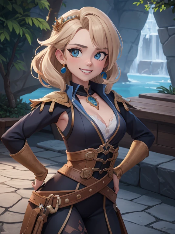Personagem mulher estilo atompunk Fiona rainha Anna de Arendelle com marcas de guerras Imagem de desenho animado de uma mulher .Ilustra??o estilo desenho animado, estilo de arte dos desenhos animados, estilo de arte dos desenhos animados, digital illustration style, estilo atompunk design de personagens altamente detalhado, arte digital detalhada coragem, Forest fan art, Design de personagens de retrato, beautiful digital illustration, retrato de alta qualidade, Arte em quadrinhos, mulher jovem cabelo com transas lindas . Queen Anna of ArendelleBeautiful lined eyes Medium large bust and wonderful sexy clothes. image expression of sexual desire from waist to head illustration Queen Anne of Arendelle atompunk style Fallout 4 style pose playboy magazine sensual witch Character cartoon style facial expression happy beautiful smile and six medium small portrait mode waist up with lots of gold around her other stones precious portrait mode waist up queen of the south Jennifer Connelly GTA scenery dominatrix gold coins chest with jewelry with her boyfriend, um homem com barba preta, armado com um estilo militar, 