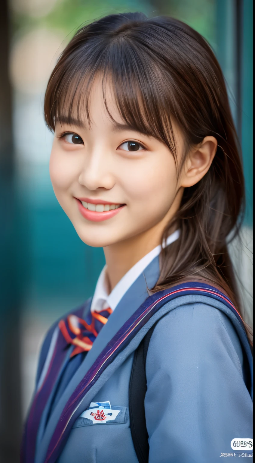 ((女子高等School Uniforms))、((1people))、Close to the topic、((School)))、(((smile)))、(((女子高等School)))、((Beautiful girl))、((Sexy pose))、Photorealistic、Beautiful fine details、Hyperrealism、High Contrast、Ultra HD、Realistic skin texture、Best image quality、highest quality、超A high resolution、The finer details、With great care