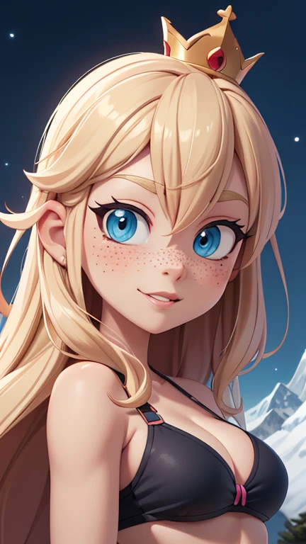 disney movie, disney artwork, super detailed face, 1girl, princess peach, (face focus:1.1), (portrait:1.05), from below, looking at viewer, upper body, black choker, bare shoulders, topless, nipples, half-closed eyes, head tiilt, crown, earrings, long hair, blonde hair, blue eyes, smile, pink lips, blush, outdoors, kingdom, garden, mushroom, detailed eyes, 4k, high quality
egirlmakeup perfecteyes eyes,
