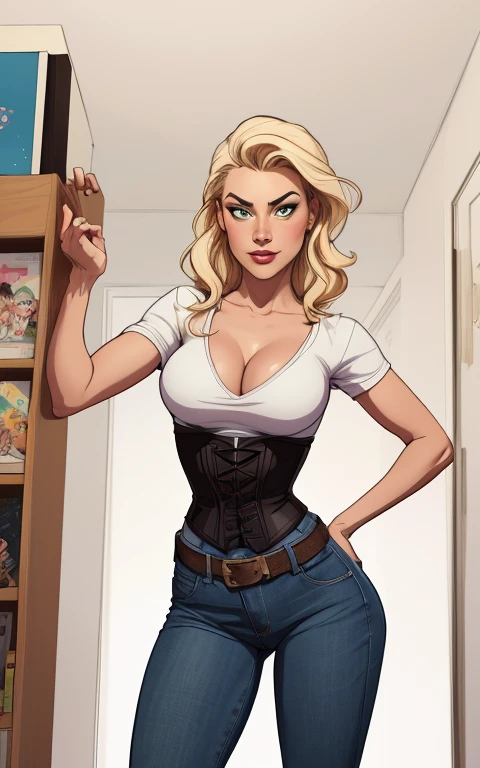 Personagens GTA estilo artgerm  femininas Yvonne Strahovski estilo de desenho animado:1.2), Woman from Southern Brazil Drawing Art Gaucho Artline white background woman Cartoon image of a woman , roupas sensuais , garota super valente destemida , Ilustra??o estilo desenho animado, estilo de arte dos desenhos animados, estilo de arte dos desenhos animados, digital illustration style, design de personagens altamente detalhado, arte digital detalhada fofa, City fan art, design de personagem retrato, beautiful digital illustration, retrato de alta qualidade, arte em quadrinhos, retrato do design do personagem, Busty without clothes and medium breasts female character two girlfriends Beautiful character pose in dynamic pose two women together Yvonne Strahovski on the left and together with Jennifer Connelly on the right with a symmetrical body with a corset and beautiful breasts, corpo bem definido, delicado e sensual, estilo de desenho animado, digital illustration with each other artgerm style Angelica - Fate/Kaleid Liner Prisma Illya cartoon style digital illustration colorful background diverse attractive woman sesy beautiful female symmetrical breasts beautiful breasts in cartoon style digital illustration art, melhor qualidade,Cartoon style digital illustration style Jill Valentin resident Evil (papel de parede extremamente detalhado da unidade CG 8k), (melhor qualidade), (best illustration), (melhor sombra), absurdos, Realistic lighting, (abismo), lindo brilho detalhado, arte de , Cartoon style digital illustration style artgermstyle Cartoon style digital illustration GTA mulher de 35 anos, very long blonde hair down to the waist and half curly with bangs, seios pequenos, olhos grandes com um brilho apaixonado, olhos verdes mel, Um lindo sorriso, wearing a long black t-shirt with a green feminine suit and jeans, in a serious and sweet comic-style pose, alta qualidade