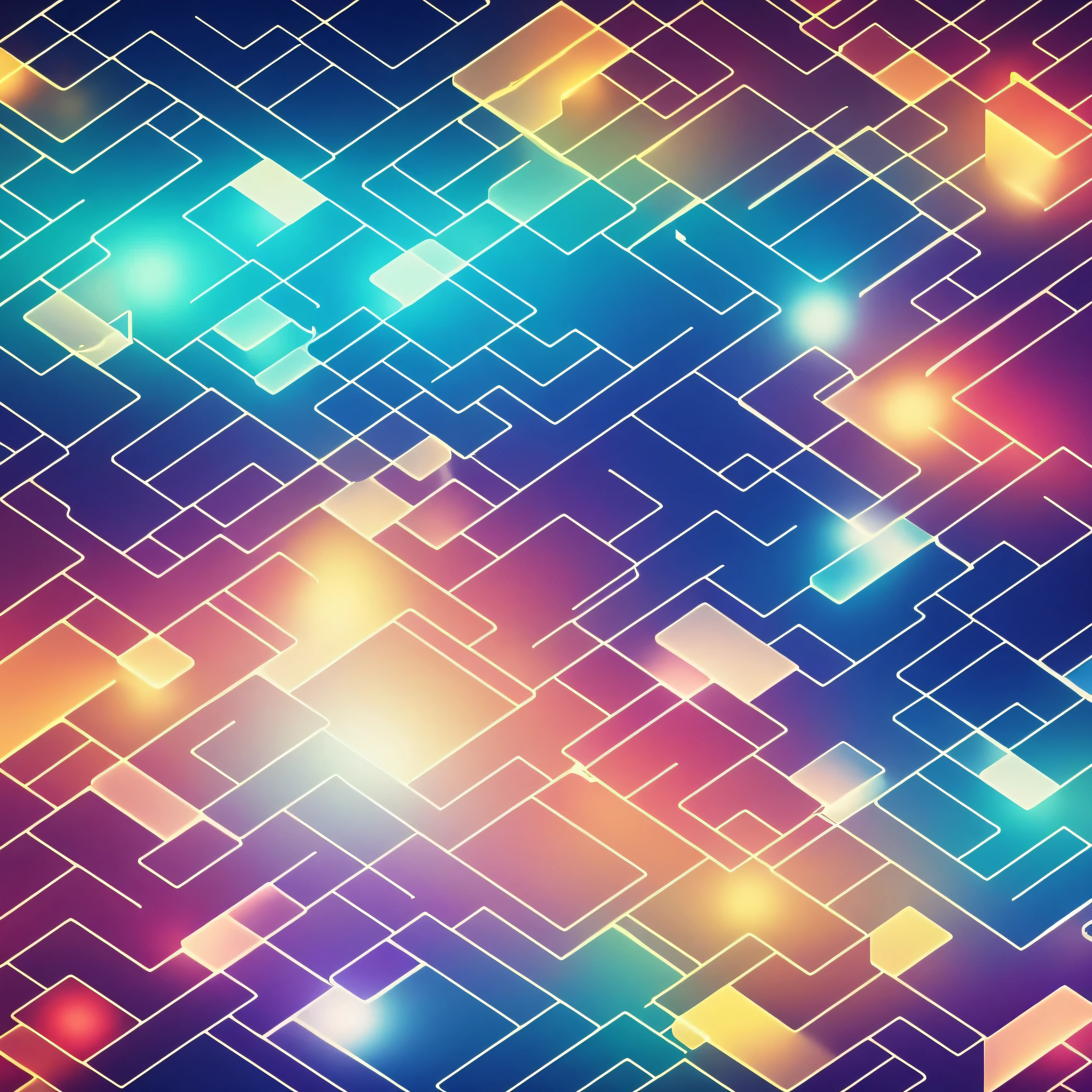 2, abstract background with glowing squares and stars, digital art by Aleksander Gierymski, pexels, hexagon lens flares, hexagons, colorful lens flares, glowing particles, vibrant scattered light, geometric light rays, high definition background, hexglow, background artwork, abstract high quality, geometric shapes background, colorful high contrast hd, cool background, digital art, highres, 8k, award winning, high details, anatomically correct, textured skin, best quality
