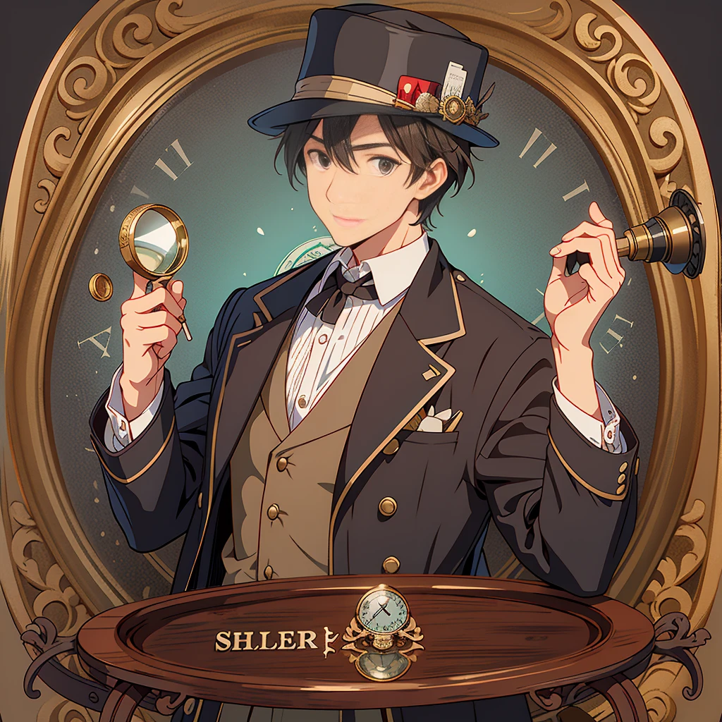 Sherlock Holmes、Detective、sherlock hat、Deer Shooting Cap、Inverness Court、magnifying glass、