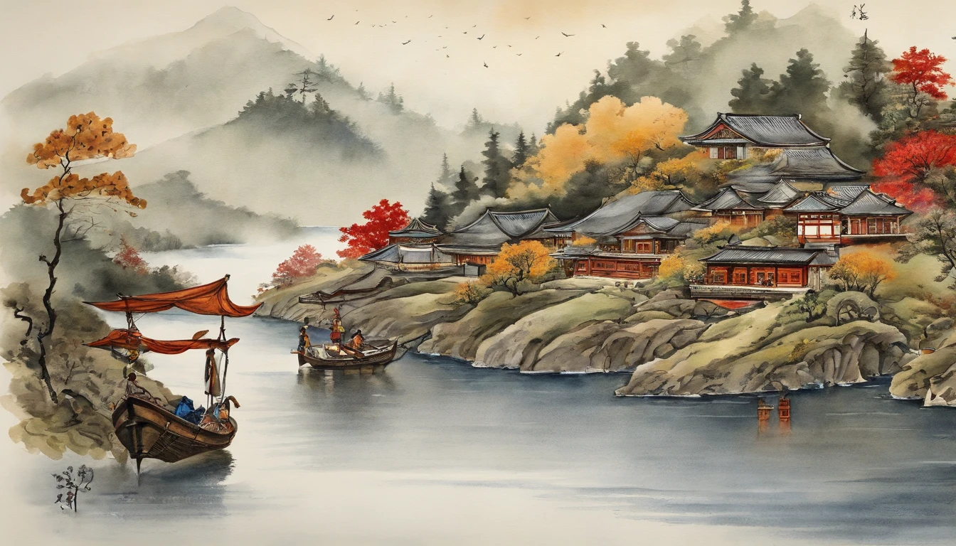 (best quality,artistic:1.2), (style of hokusai:1.1), (ukiyoe painting:1.1), (man:1.1),smoke pipes,scroll,traditional,Japanese culture,woodblock prints,charming,meticulous detailing, vibrant colors, flowing lines, serene atmosphere, cultural heritage, evocative scenery, harmonious composition, timeless beauty, master artist