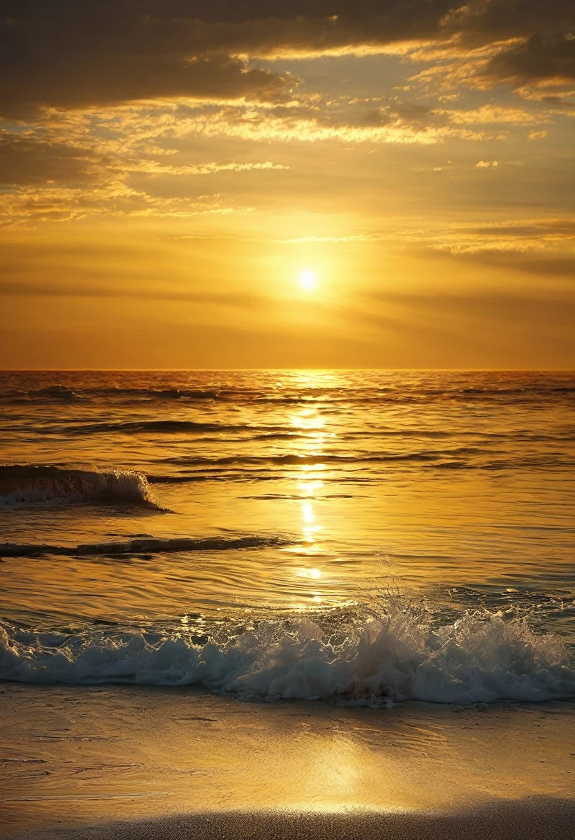 make a beach view that had sunrise that giving hopes the sunrise had golden brown  shine