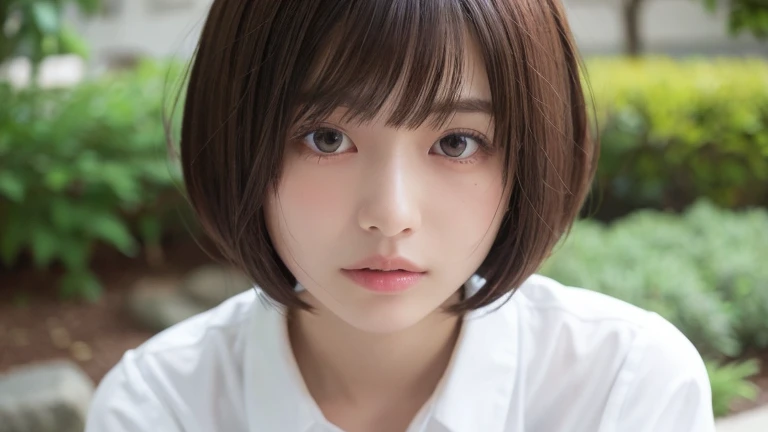 (Bob Cut Hair:1.2),(Wearing school uniform:1.2),1 girl,Japanese,21 years old,(Small breasts:1.3),(highest quality,masterpiece:1.3,超A high resolution,),(Ultra-detailed,Caustics),(Photorealistic:1.4,RAW shooting,)Ultra-Realistic Capture,Very detailed,High resolution 16K human skin close-up。 Natural skin texture、,Pores、、It needs to be detailed enough to be easily identifiable。 Skin should be even-toned and healthy looking。 Use natural light and colour, Sad expression, Looking at the camera, Perfect dynamic composition, Outdoor