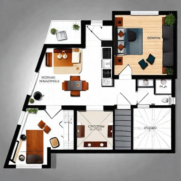 a drawing of a plan of a small apartment with a kitchen and living room, apartment design, architectural plan, floor plan, plan drawing, layout, flat 2 d, fancy apartment, house interior, architectural plans, single floor, architectural planning, building plans, 2 d autocad, black and white scheme, autocad, residential design, apartment set in the near future