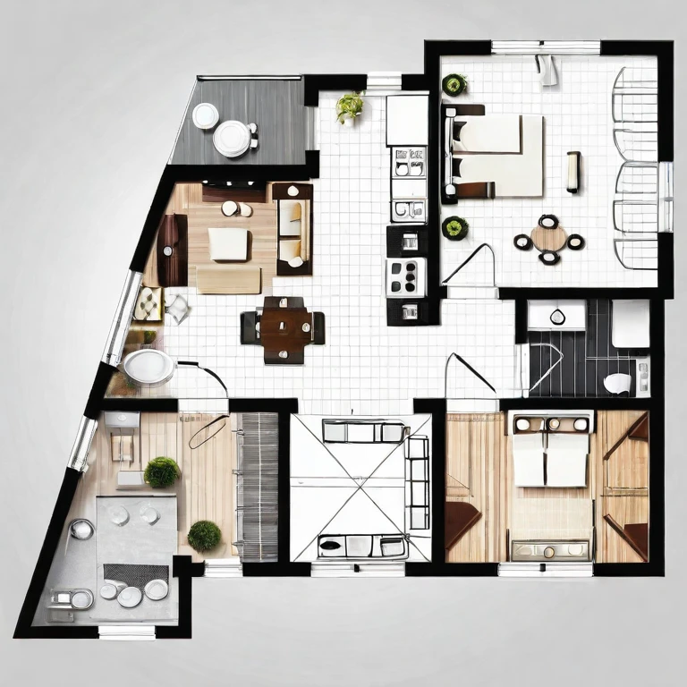 a drawing of a plan of a small apartment with a kitchen and living room, apartment design, architectural plan, floor plan, plan drawing, layout, flat 2 d, fancy apartment, house interior, architectural plans, single floor, architectural planning, building plans, 2 d autocad, black and white scheme, autocad, residential design, apartment set in the near future