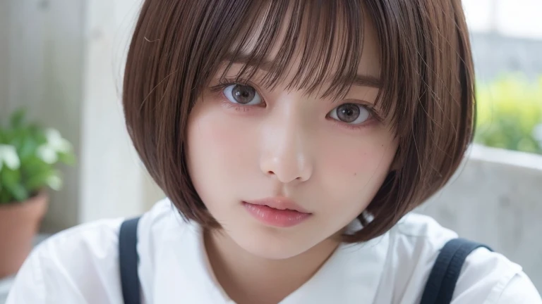 (Bob Cut Hair:1.2),(Wearing school uniform:1.2),1 girl,Japanese,21 years old,(Small breasts:1.3),(highest quality,masterpiece:1.3,超A high resolution,),(Ultra-detailed,Caustics),(Photorealistic:1.4,RAW shooting,)Ultra-Realistic Capture,Very detailed,High resolution 16K human skin close-up。 Natural skin texture、,Pores、、It needs to be detailed enough to be easily identifiable。 Skin should be even-toned and healthy looking。 Use natural light and colour, Sad expression, Looking at the camera, Perfect dynamic composition, Outdoor