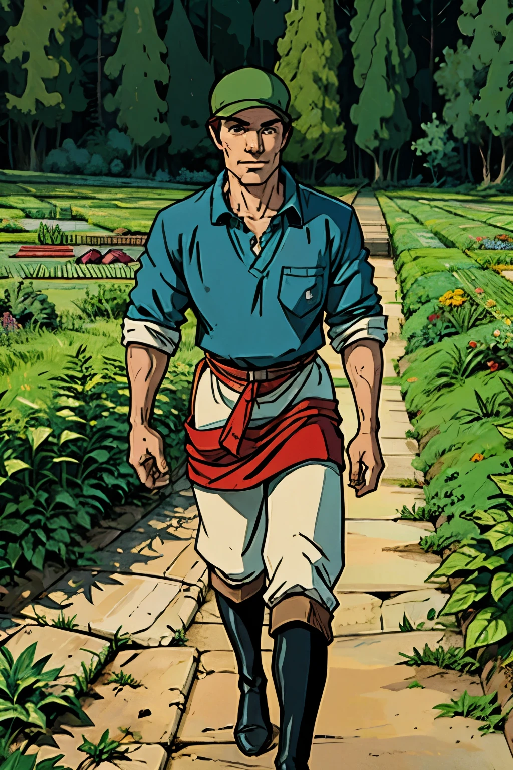 a farmer carrying his vegetables