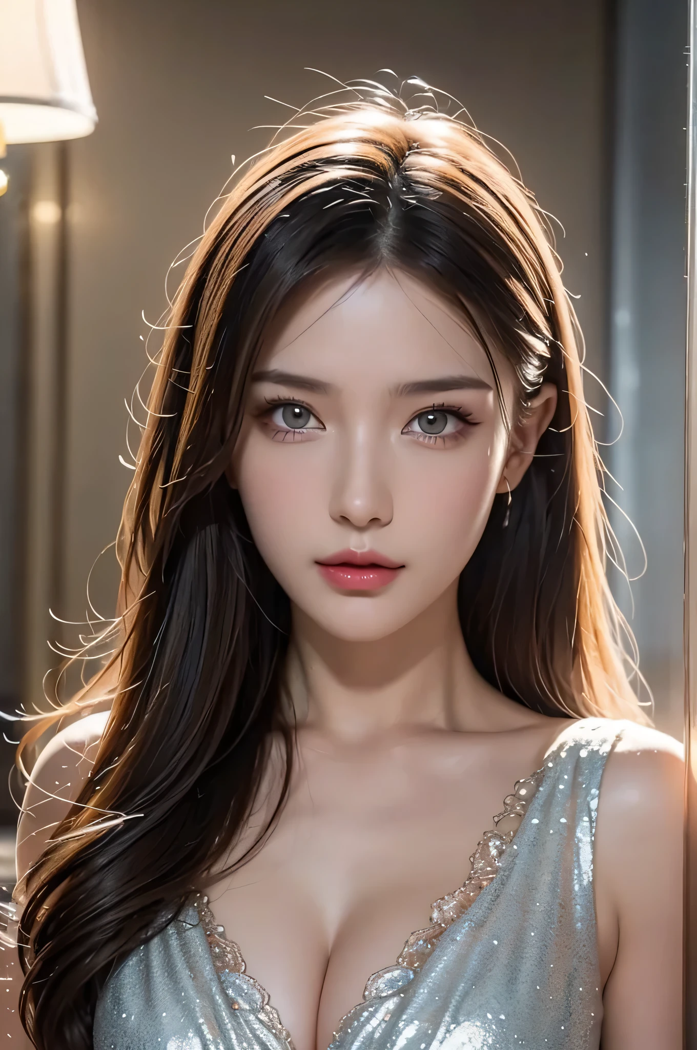 High-quality work,Realistic works,Super premium graphics,8K HD CG works,high quality graphics,High-definition and exquisite CG works,10x pixels,Ultra-fine details:1.1,Advanced technical details:1.1Realistic photo effects,Interior lighting effects:1.5,natural soft light:1.5. Light effect(Virtual light effects:1.8),Ultra-high resolution,shining dress,sliver long hair,silber hair,transparenthair,high detailed hair(Quality hair details:1.1)Clear eyes,Double eyelids look good,Sharp eye makeup, Create exquisite eyelash makeup, tthin eyebrows, Ultra-detailed eyes,a tall nose, lovely red lips, rosey cheeks, With delicate makeup on her face , pretty face, The face shape is perfectly proportioned,(Advanced facial details:1.1)a beautiful cyberpunk female with a cape, HDR (High Dynamic Range),Ray Tracing,NVIDIA RTX,Super-Resolution,Unreal 5,Subsurface scattering,PBR Texturing,Post-processing,Anisotropic Filtering,Depth-of-field,Maximum clarity and sharpness,Multi-layered textures,Albedo and Specular maps,Surface shading,Accurate simulation of light-material interaction, Green Neon suit, Perfect proportions,Octane Render,Two-tone lighting,Wide aperture,Low ISO,White balance,Rule of thirds,8K RAW, ,Women's artwork,Dress full body video,Reality,Amazing Cleavage,My eyes are very bright today