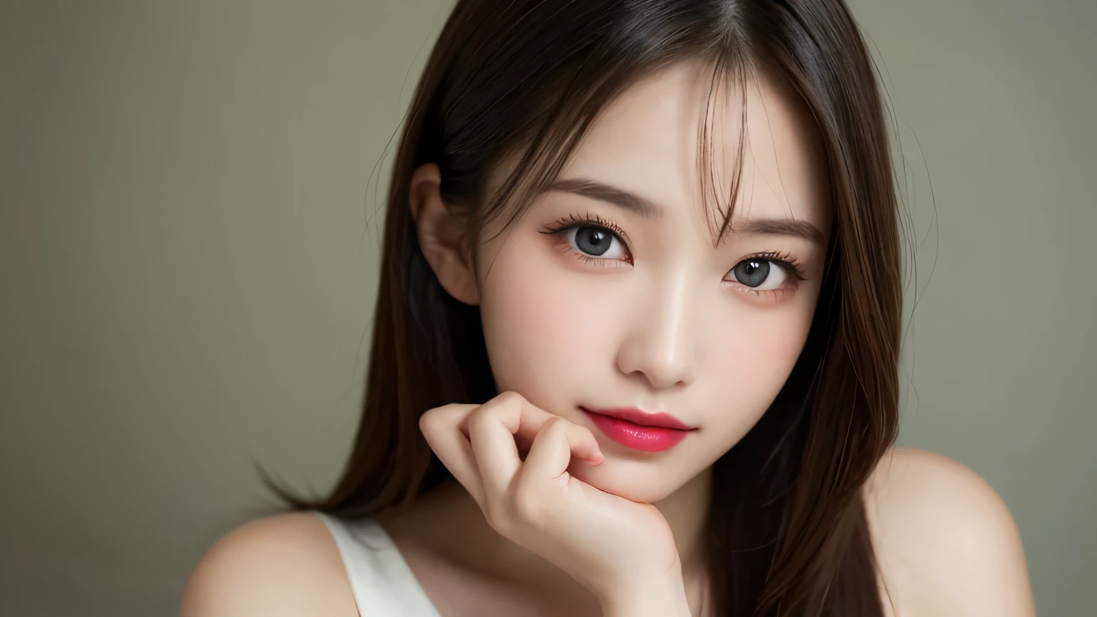 on the table, best quality, shape, Super detailed, Finely, high resolution, 8k wallpaper, 完璧なダイナミックな構shape, Beautiful and delicate eyes, Medium Length Hair, Small Breasts, Natural lipstick, Casual sexy pose,Smile,20 year old girl、midnight、Beautiful and detailed face、Perfect beautiful face,big eyes、original photo、Use the whole body to express female posture、Beautiful and delicate eyes、Small face、Beautiful duplex、Facelift and style,skirt、Beautiful golden ratio face,Long hair