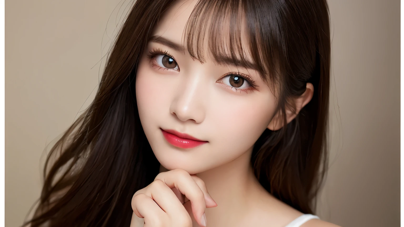 on the table, best quality, shape, Super detailed, Finely, high resolution, 8k wallpaper, 完璧なダイナミックな構shape, Beautiful and delicate eyes, Medium Length Hair, Small Breasts, Natural lipstick, Casual sexy pose,Smile,20 year old girl、midnight、Beautiful and detailed face、Perfect beautiful face,big eyes、original photo、Use the whole body to express female posture、Beautiful and delicate eyes、Small face、Beautiful duplex、Facelift and style,skirt、Beautiful golden ratio face,Long hair