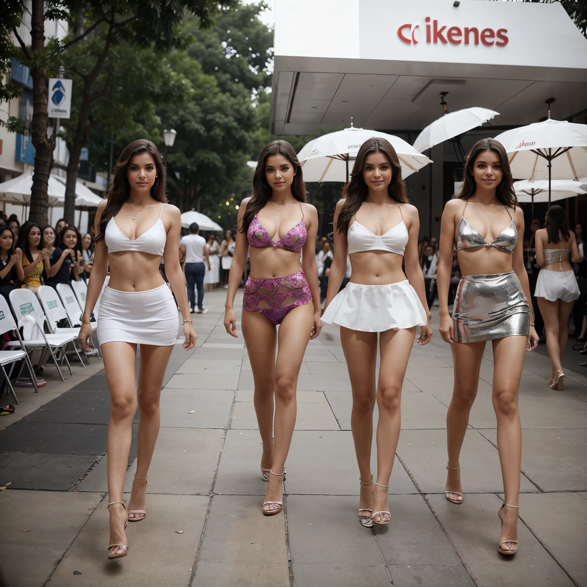 hermosas mujeres en un desfile de modas, despues de una pasarela increible!