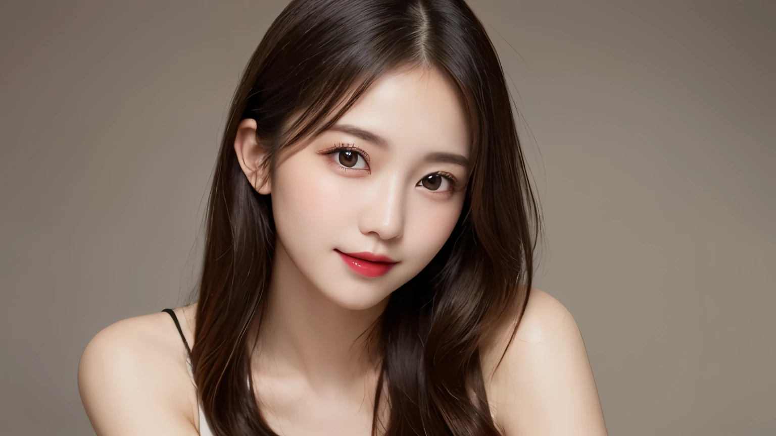 on the table, best quality, shape, Super detailed, Finely, high resolution, 8k wallpaper, 完璧なダイナミックな構shape, Beautiful and delicate eyes, Medium Length Hair, Small Breasts, Natural lipstick, Casual sexy pose,Smile,20 year old girl、midnight、Beautiful and detailed face、Perfect beautiful face,big eyes、original photo、Use the whole body to express female posture、Beautiful and delicate eyes、Small face、Beautiful duplex、Facelift and style,skirt、Beautiful golden ratio face,Long hair