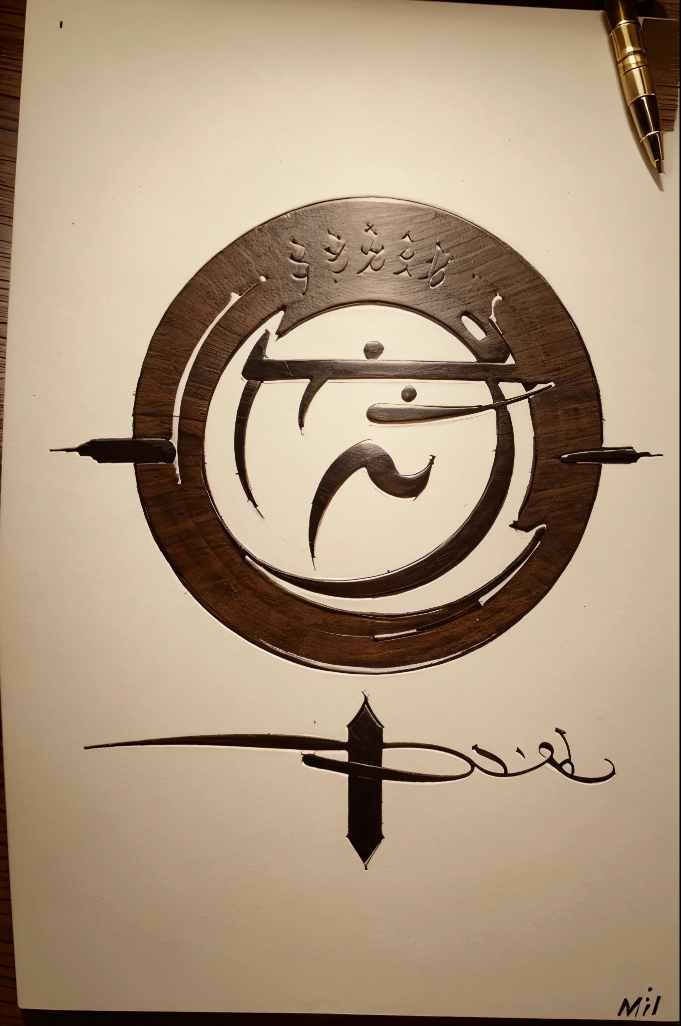 give me a kufi calligraphy logo from the name Miftahul Huda