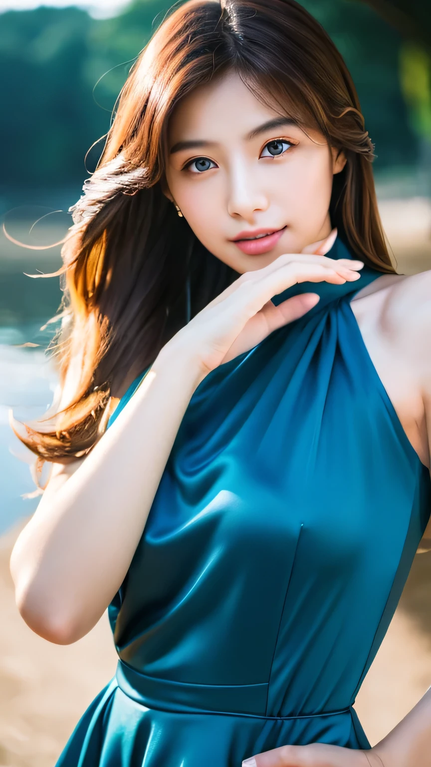 (gravure、masterpiece、Professional photography、High resolution、high quality)、(Perfect beautiful girl、Perfect beauty、Perfect Anatomy、Beautiful hands and feet, Beautiful Skin)、nature、Mysterious、A woman with an aura、Eyes sparkling、Supermodel、