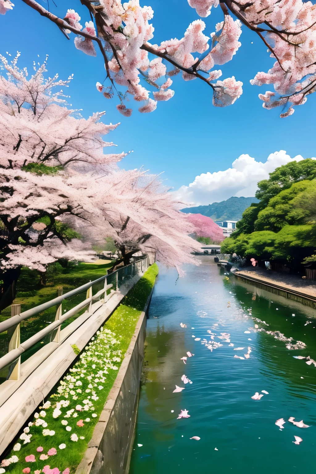 SeaArt Bot upscaling default 18:41:26
River side,[[[A large amount of flowers fluttering down]]], A large amount of flowers fluttering down]]]Arashiyama、Cherry tree in full bloom、Flower storm,A large amount of flowers fluttering down様、Falling leaflets、