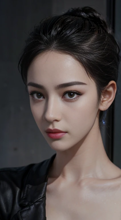 (8k, RAW Photos, highest quality,High resolution, masterpiece: 1.2). (Realistic, Realistic: 1.37),((Light on face:1.2)),((Cinema Lighting:1.2)),(Photorealism:1.4),(Real Image),(Photographic images),20-year-old,((Japanese)),(male:1.5), (High Top Fade:1.6), Dark Theme, Calm tone, Calm colors, High Contrast, (Natural skin texture, Hyperrealism, Soft Light, sharp),(Black suit)
