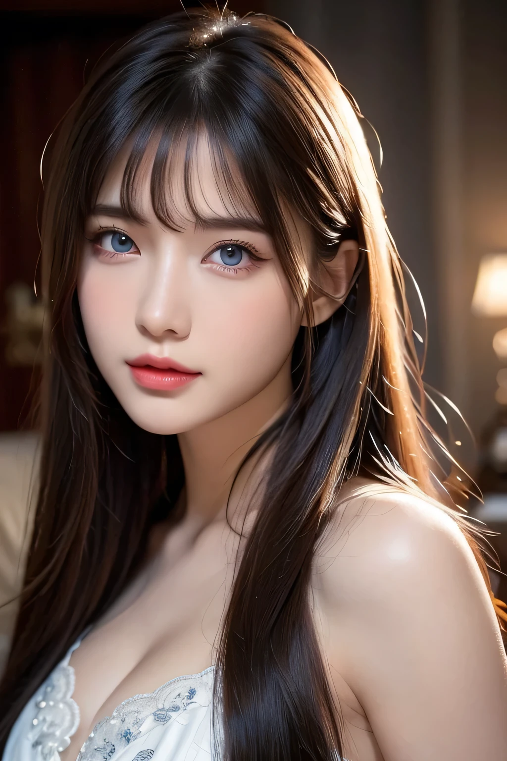 High-quality work,Realistic works,Super premium graphics,8K HD CG works,high quality graphics,High-definition and exquisite CG works,10x pixels,Ultra-fine details:1.1,Advanced technical details:1.1Realistic photo effects,Interior lighting effects:1.5,natural soft light:1.5. Light effect(Virtual light effects:1.8),ultra high resolution,shining dress,sliver long hair,silber hair,transparenthair,high detailed hair(Quality hair details:1.1)Clear eyes,Double eyelids look good,Sharp eye makeup, Create exquisite eyelash makeup, tthin eyebrows, Ultra-detailed eyes,a tall nose, lovely red lips, rosey cheeks, With delicate makeup on her face , pretty face, The face shape is perfectly proportioned,(Advanced facial details:1.1)portlate、Alice in Wonderland、Blue sky、Bright and very beautiful face、Young shiny shiny white shiny skin、Best Looks、Long hair with dazzling highlights、finer hair、beautiful long back hair that is very straight,,,,,,,,,,,,、Super long silky straight hair、Beautiful bangs that shine、Glowing crystal clear big blue eyes、very beautiful nice beautiful girl、White Apron、Black Dress },,Women's artwork,Dress full body video,Realism,Amazing Cleavage,My eyes are very bright today