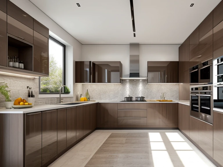 Raw photo,Masterpiece, high quality, best quality, authentic, super detail,
indoors, interior ,aiaigroup, ,kitchen room, kitchen cabinet, modern style, daylight