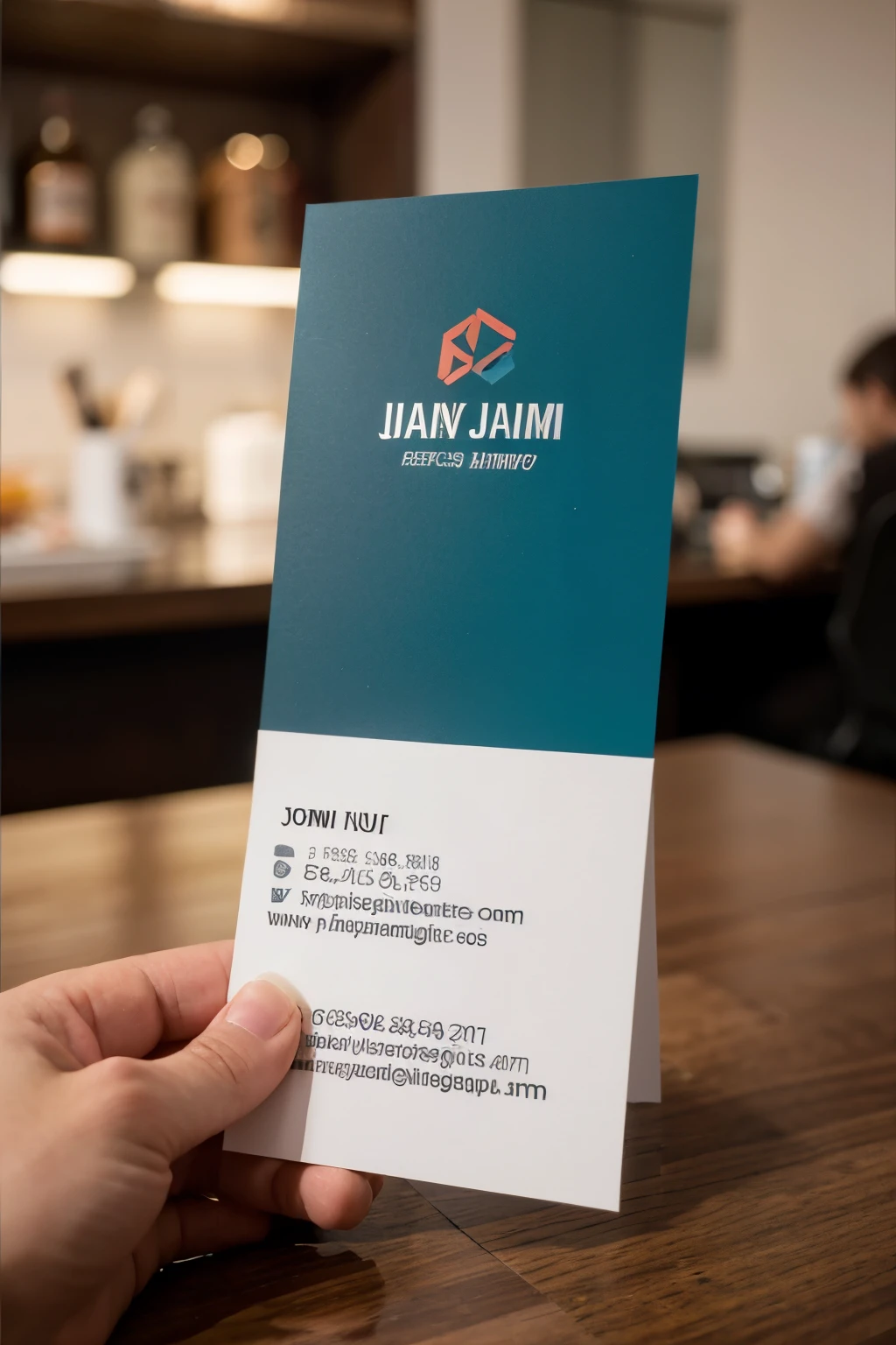 business card best degign printed high quality red color used best mockup creative glass, 3d mockup, best color used, food logo in it