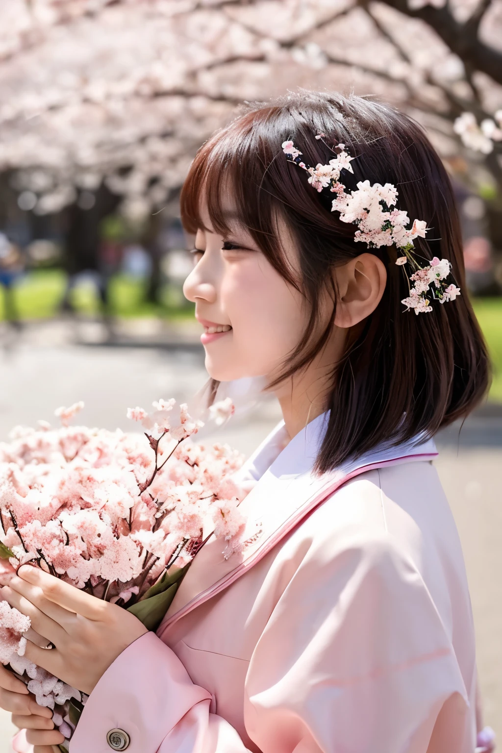 Cherry blossoms scatter、Covered in cherry blossom petals,