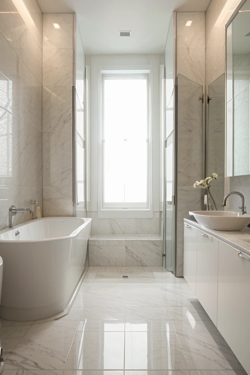 bathroom, luxury, white, high quality image,