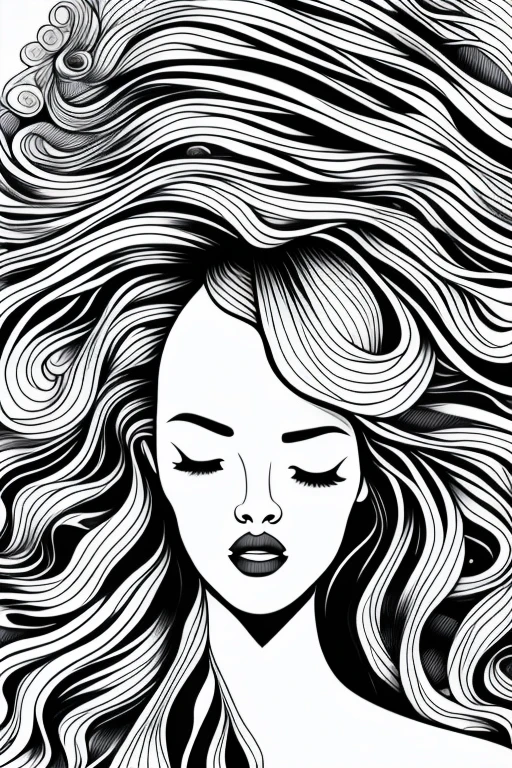 (ink art, ink illustration, ink, rough:1.4), (flowing lines), dreaming, dreams, sleeping, eyes closed, floating, peaceful, colourful hair, flowing hair, hair flowing into ink, swirling ink, highly detailed background, flowers, clouds, multicoloured, obscured, (((abstract)))