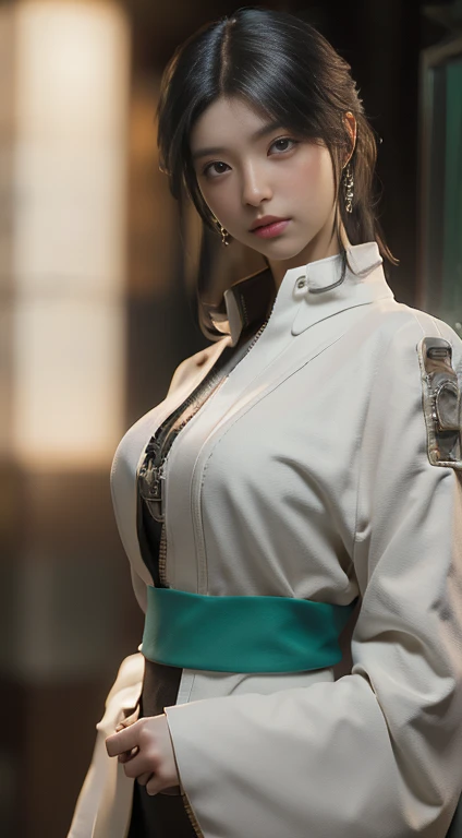 ((Best quality)), ((masterpiece)), (detailed:1.4), 3D, an image of a beautiful cyberpunk female, space background, cinematic lighting, HDR (High Dynamic Range), Ray Tracing, NVIDIA RTX, Super-Resolution, Unreal 5, Subsurface scattering, PBR Texturing, Post-processing, Anisotropic Filtering, Depth-of-field, Maximum clarity and sharpness, Multi-layered textures, Albedo and Specular maps, Surface shading, Accurate simulation of light-material interaction, Perfect proportions, Octane Render, Two-tone lighting, Wide aperture, Low ISO, White balance, Rule of thirds, 8K RAW,