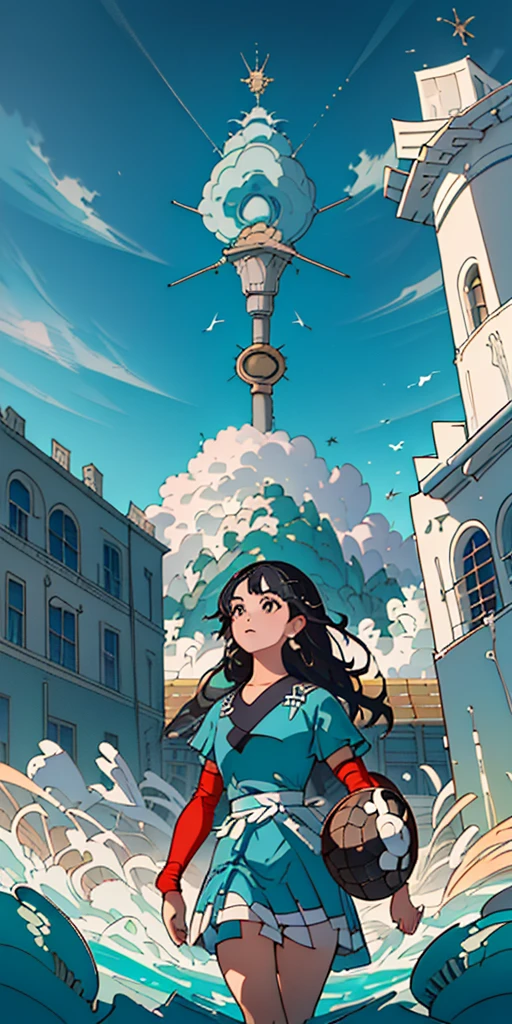 howlbgs, paisajes, captura de pantalla de anime, nausicaa, mar de decadencia, bird 's-eye view, (terreno accidentado: 1.6), (casas recuperadas por hongos de color: 1.5), (edificios enterrados bajo arena: 1.7), (esporas: 1.6), (lluvia de cenizas: 1.4), (arbustos esponjosos: 1.1), (escombros: 1.6), vientos fuertes, nubes cumulonimbus, nubes cirros, contornos gruesos, Sharp contours, detalles extremos, 8K, UHD, Fujifilm X3, filmgrain,