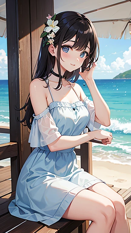 No Shoulder Dress、coastal、Beauty