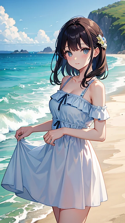No Shoulder Dress、coastal、Beauty