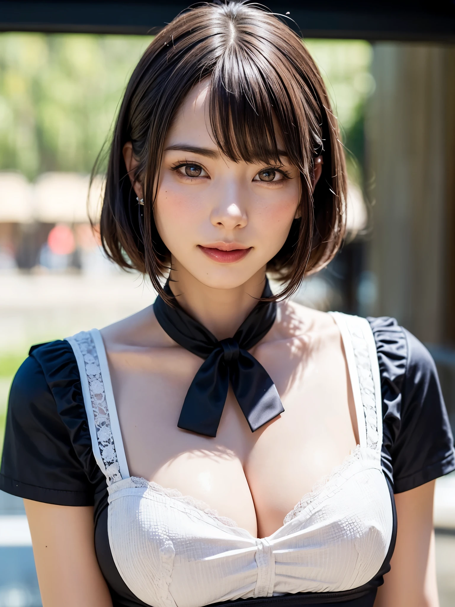 (software:1.8、masterpiece, highest quality),1 girl, alone, hyper Realistic, Realistic,Realistic, Looking at the audience, Light brown eyes:1.4,Brunette Short Bob Hair with highly detailed shiny hair, Brightly colored winter clothes, Lepangas:1.4), Outdoor, Mouth closed, Upper Body、big chest eye、eyelash、{Hugeな|big chest|Hugeなな|Mega} whole :2, chestの谷間:2、(((big chest eye、Short Bob Hair、Highlights from Students、Looking at the audience、She is very beautiful and cute、Show me your ears、Long neck、smile、Close your mouth and smile、Bangs and beautiful teeth)))、Ideal body type、（Norway covered in snow in winter）、美しいLong neck:1.4、(({Huge|big|Hugeな|Mega} chest, chestの谷間:2、Upper Bodyは服を着ていない:1.6))、(((Portraiture:2)))、Perfect Anatomy