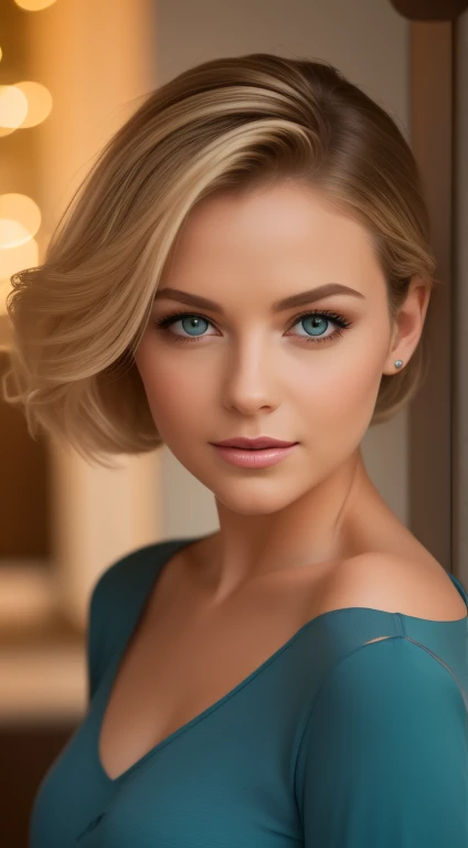 A young and beautiful woman, coiffed blonde hair,Sanft in Wellen auf die Schultern fallen, medium-sized, big blue eyes, with large square glasses, mit heller Haut, Sie war im Pyjama, Sie war im Bett, Machen Sie Haarpflege vor dem Schlafengehen, Die Umgebung wird durch warmes und angenehmes Licht beleuchtet,Make your hair shine, His face was naturally cheerful, Lippen mit rotem Lippenstift, 8K-Textur, sehr detailliert, realistisch, Weiches Kinolicht, HDR, sharp fokus, masterpiece, Fotor ist realistisch, award-winning photography, eine Canon EOS R5, 35 mm